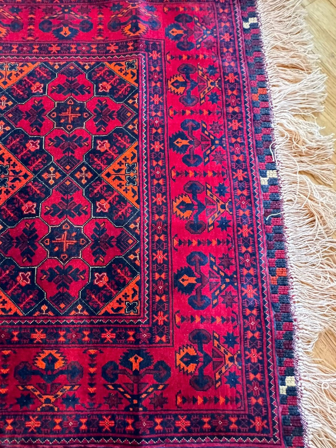 Traditional Usofi Runner Rug 9.9x2.8ft - Authentic Mazar Weaving Heritage