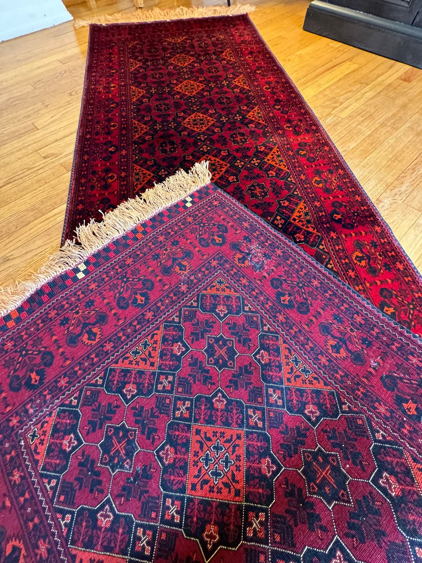 Traditional Usofi Runner Rug 9.9x2.8ft - Authentic Mazar Weaving Heritage