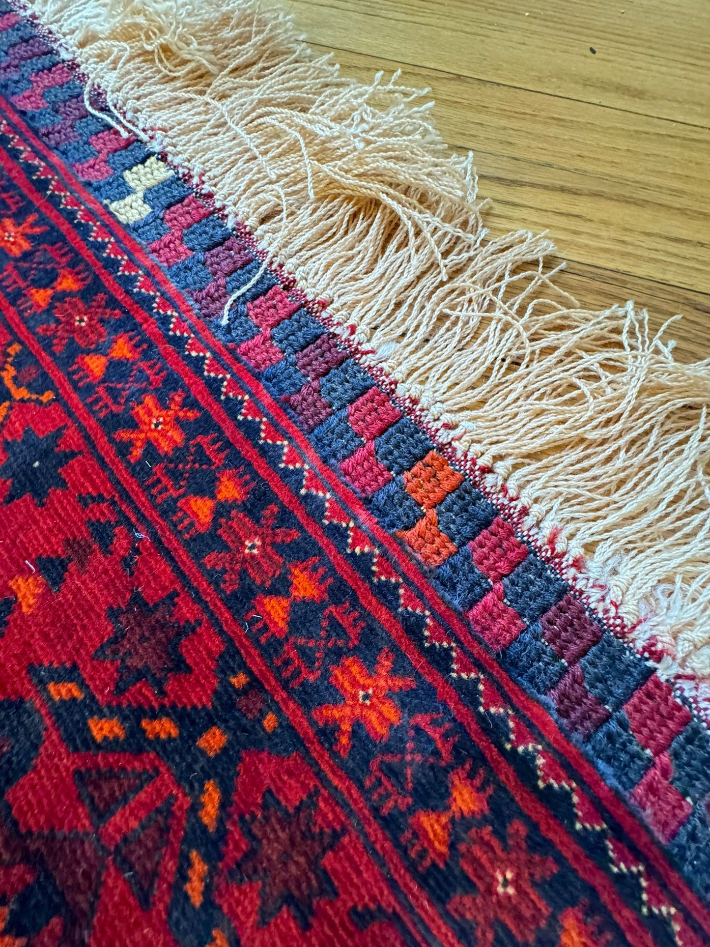 Traditional Usofi Runner Rug 9.9x2.8ft - Authentic Mazar Weaving Heritage