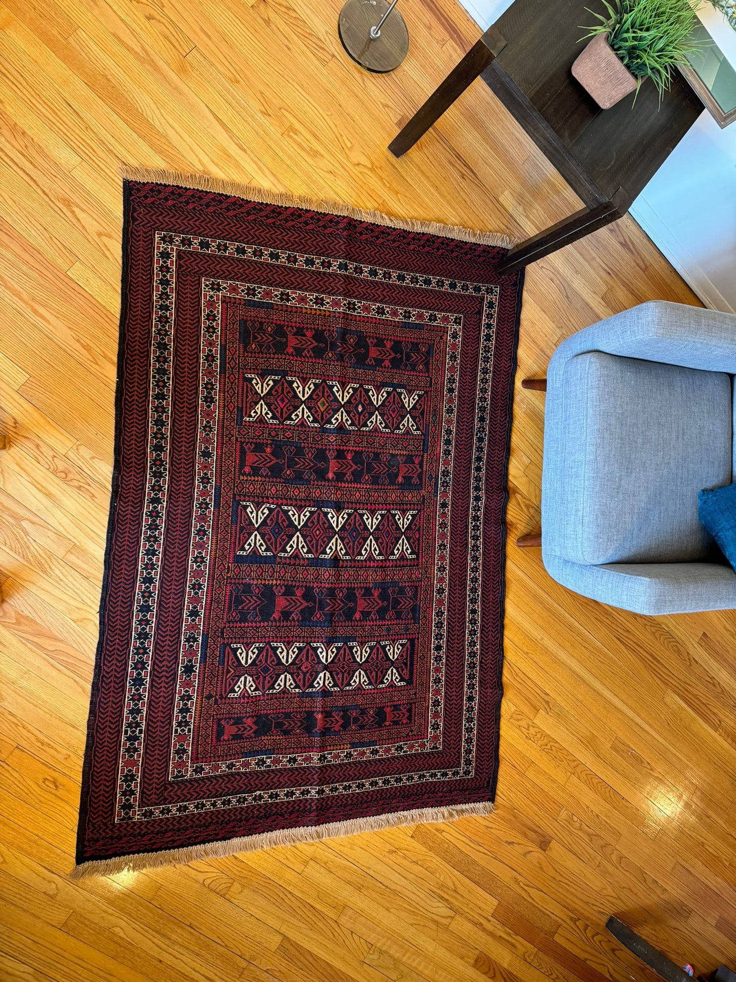 Tribal Wool Rug - 6.3x4.2 Feet