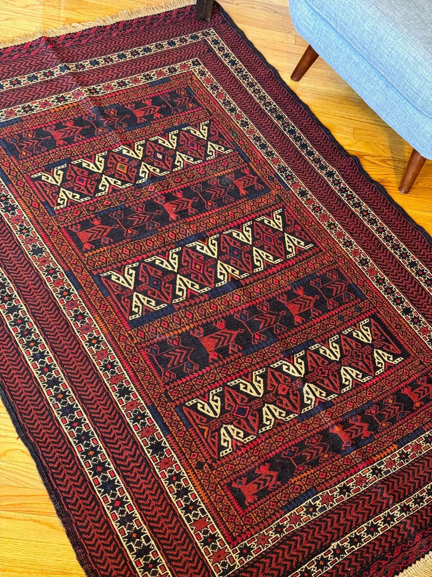 Tribal Wool Rug - 6.3x4.2 Feet