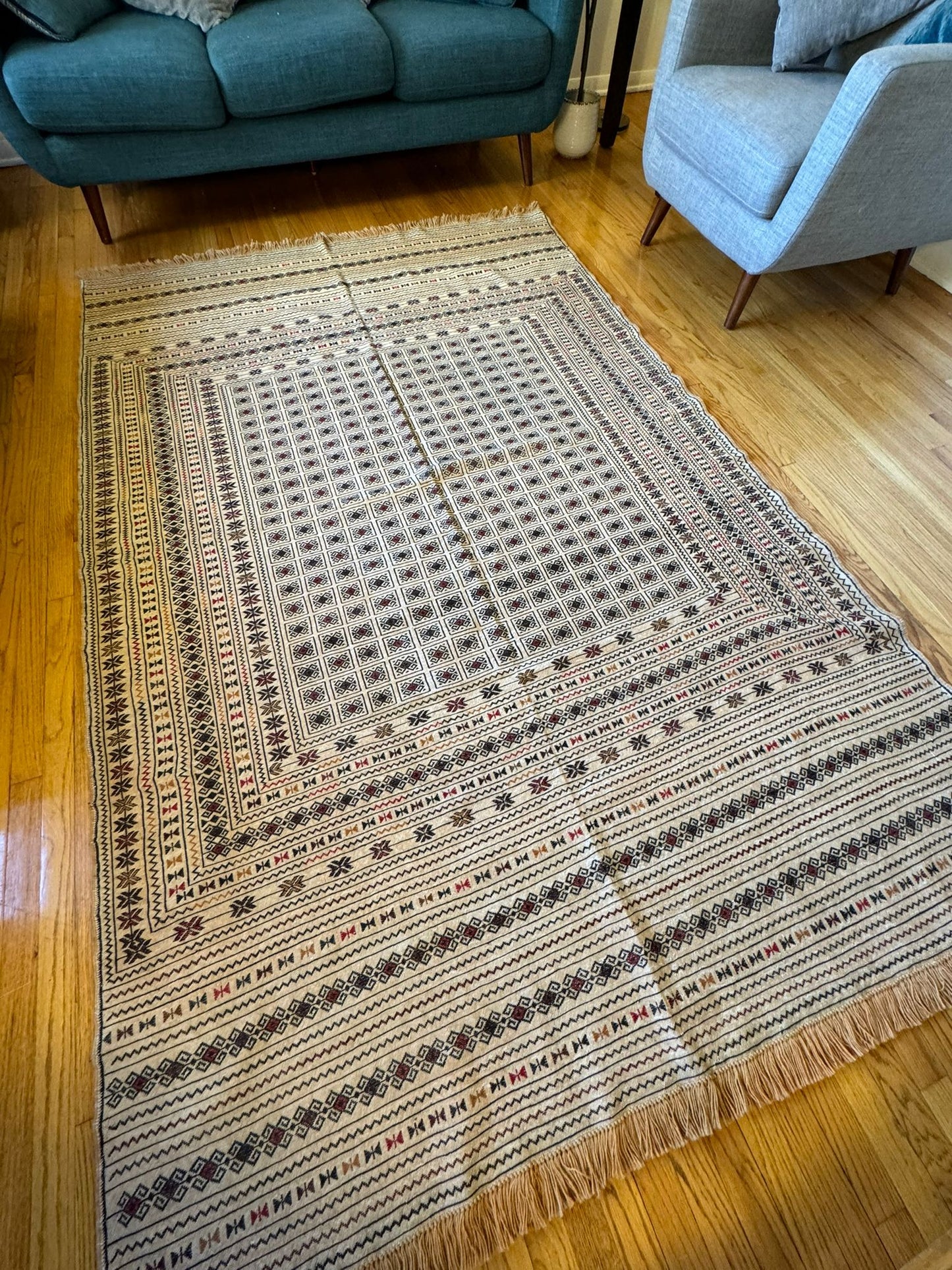 Ghalmoori Kilim- Handcrafted Afghan Weave 9.5x6.5ft
