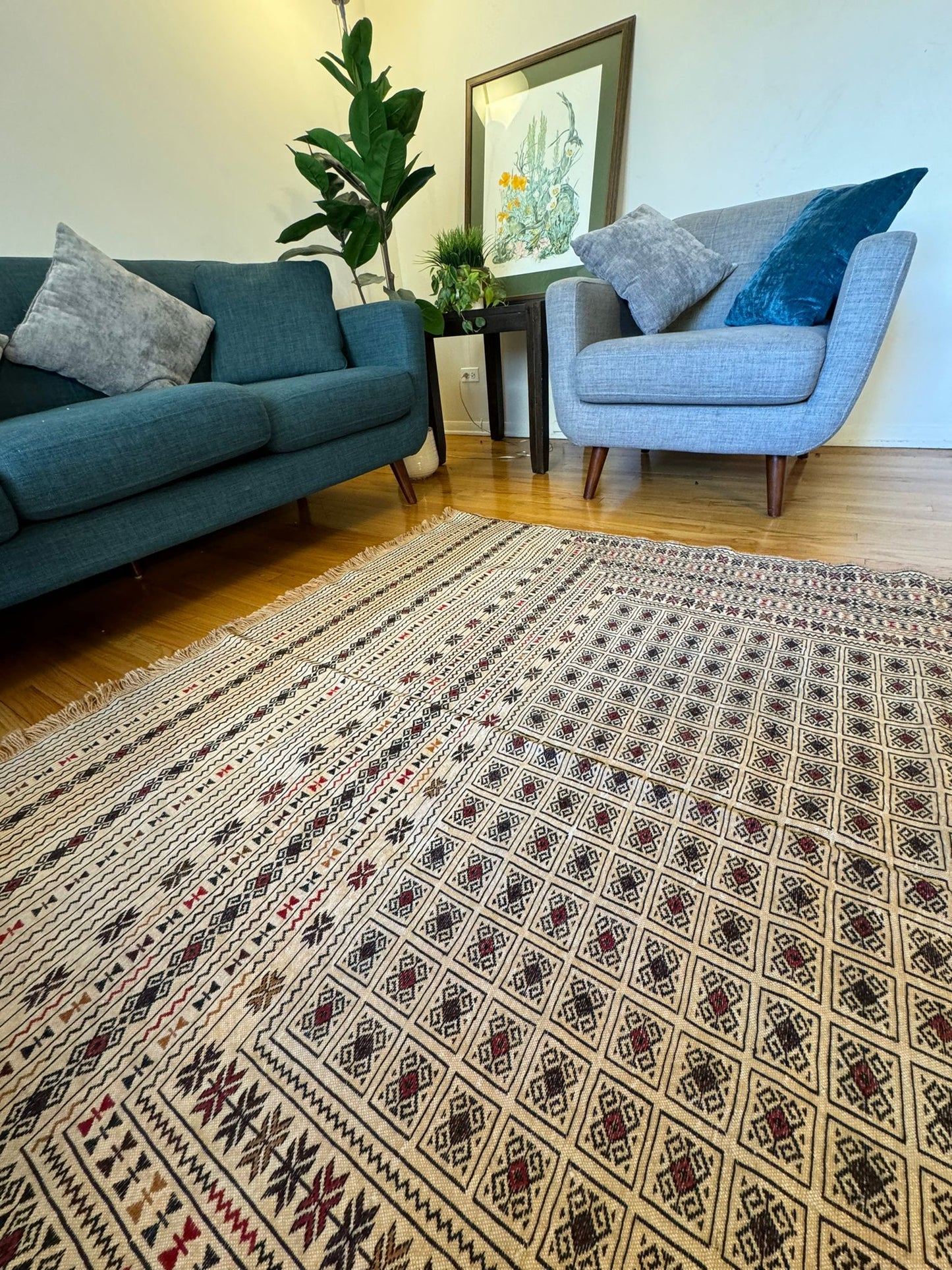 Ghalmoori Kilim- Handcrafted Afghan Weave 9.5x6.5ft