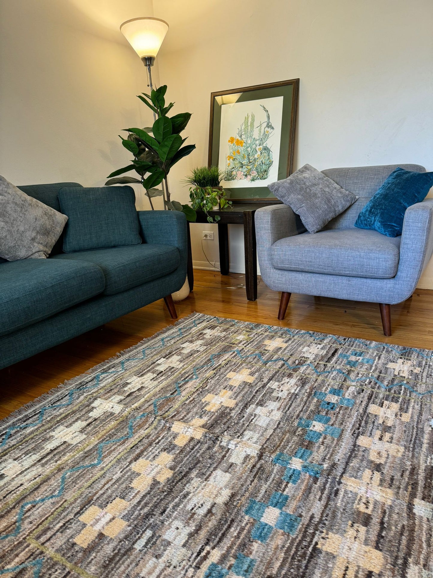 Contemporary Hand-Knotted Rug - 10x6.8ft