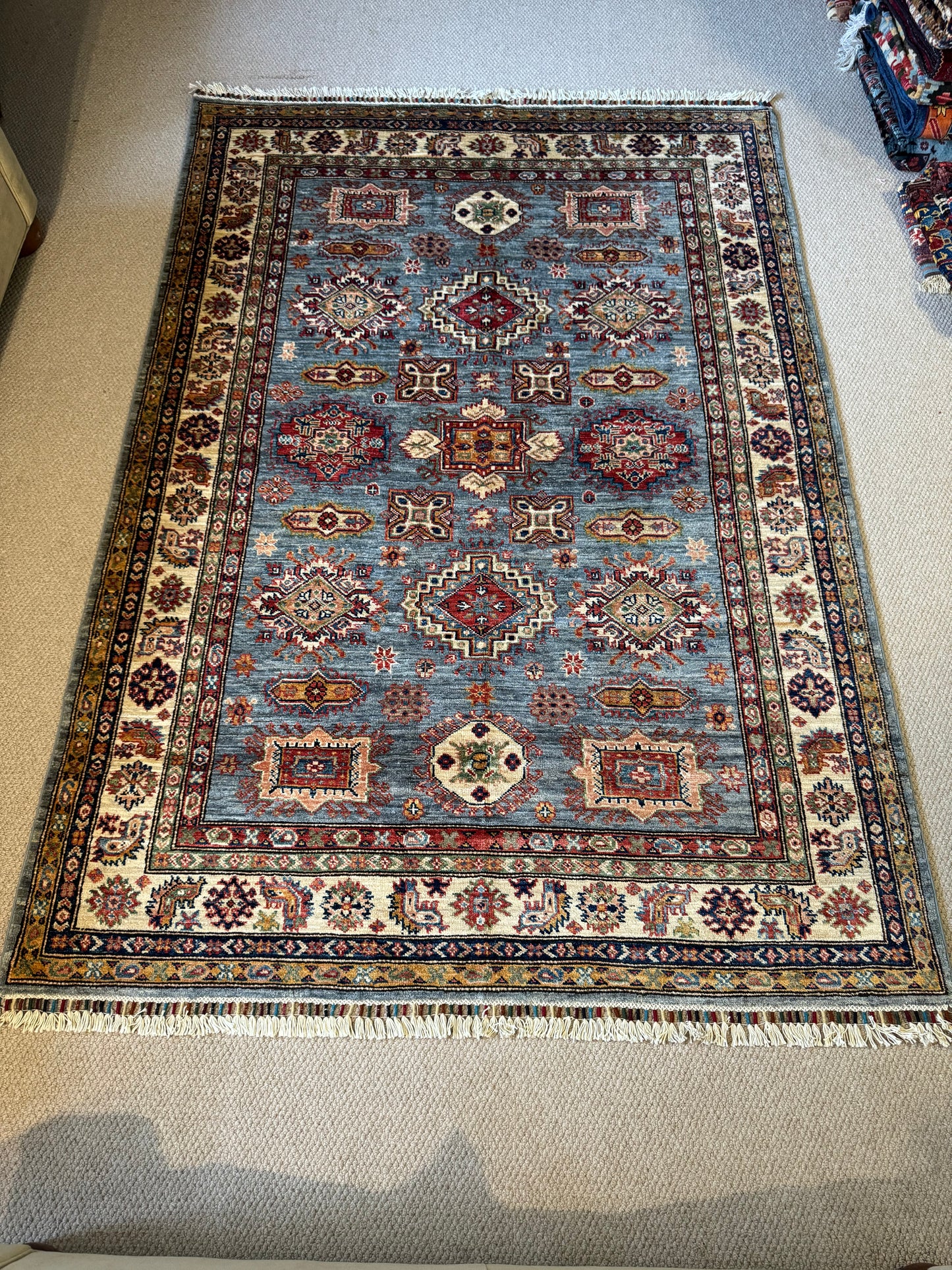 Kabul Crafted Qazaq Design Rug (5 x 7.2 ft)