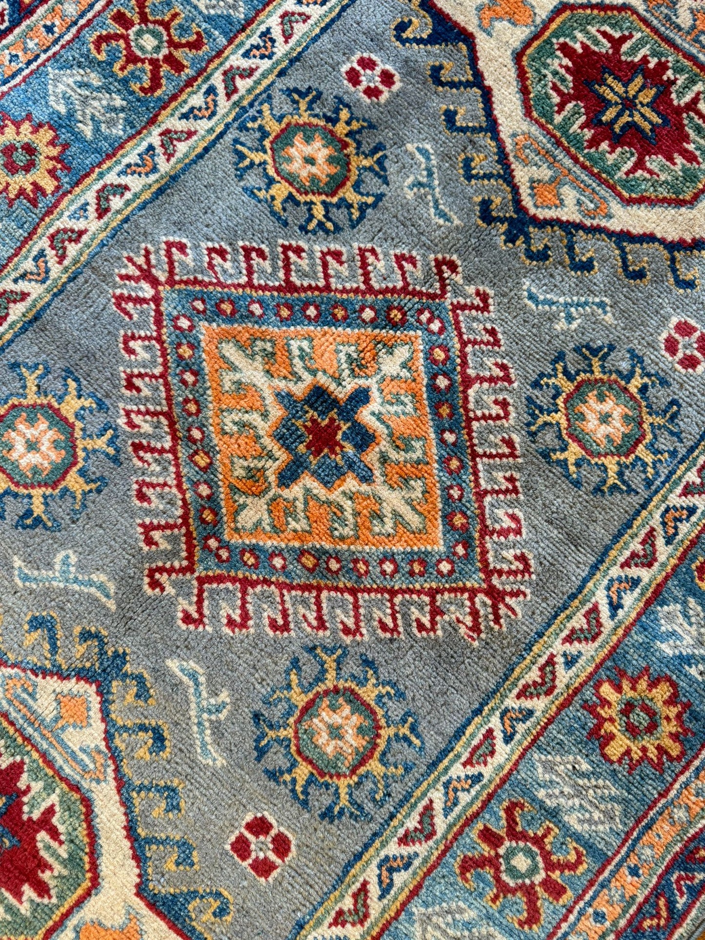 Vibrant Qazaq Runner Rug - 9.6x2.8 ft