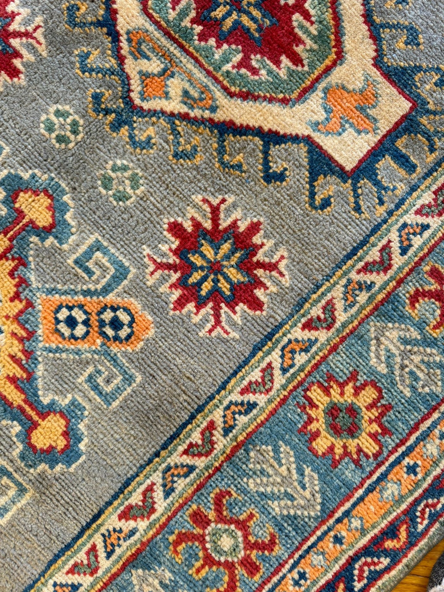 Vibrant Qazaq Runner Rug - 9.6x2.8 ft