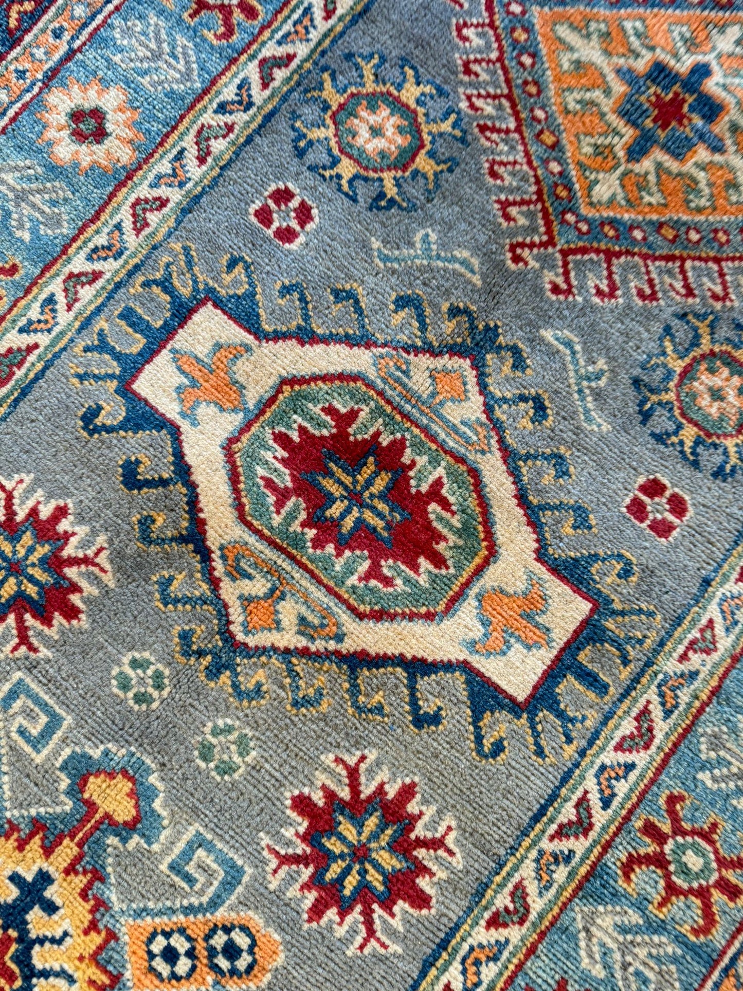 Vibrant Qazaq Runner Rug - 9.6x2.8 ft