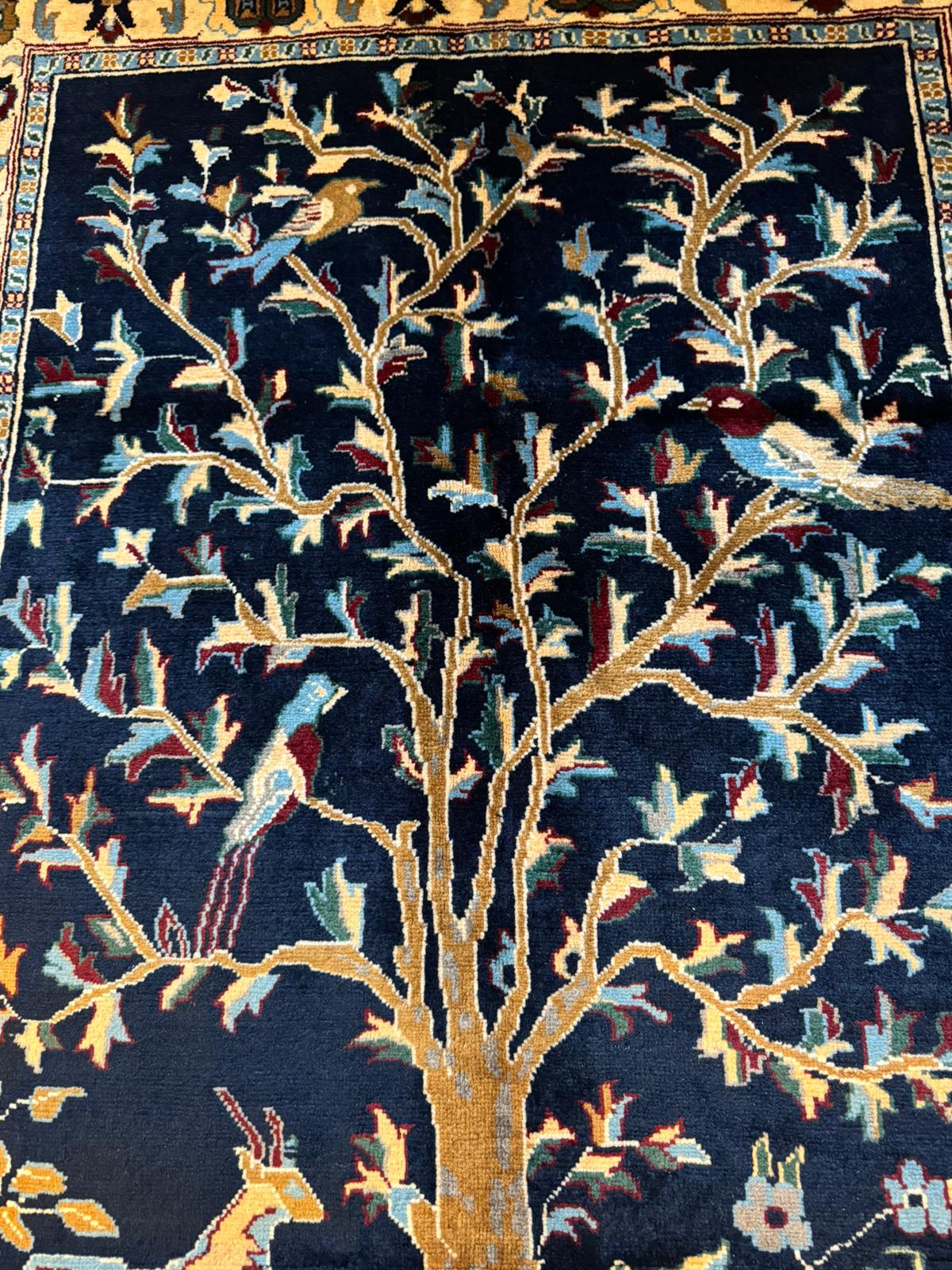 Hand-Knotted Tree of Life Rug (5 x 3.3 ft)