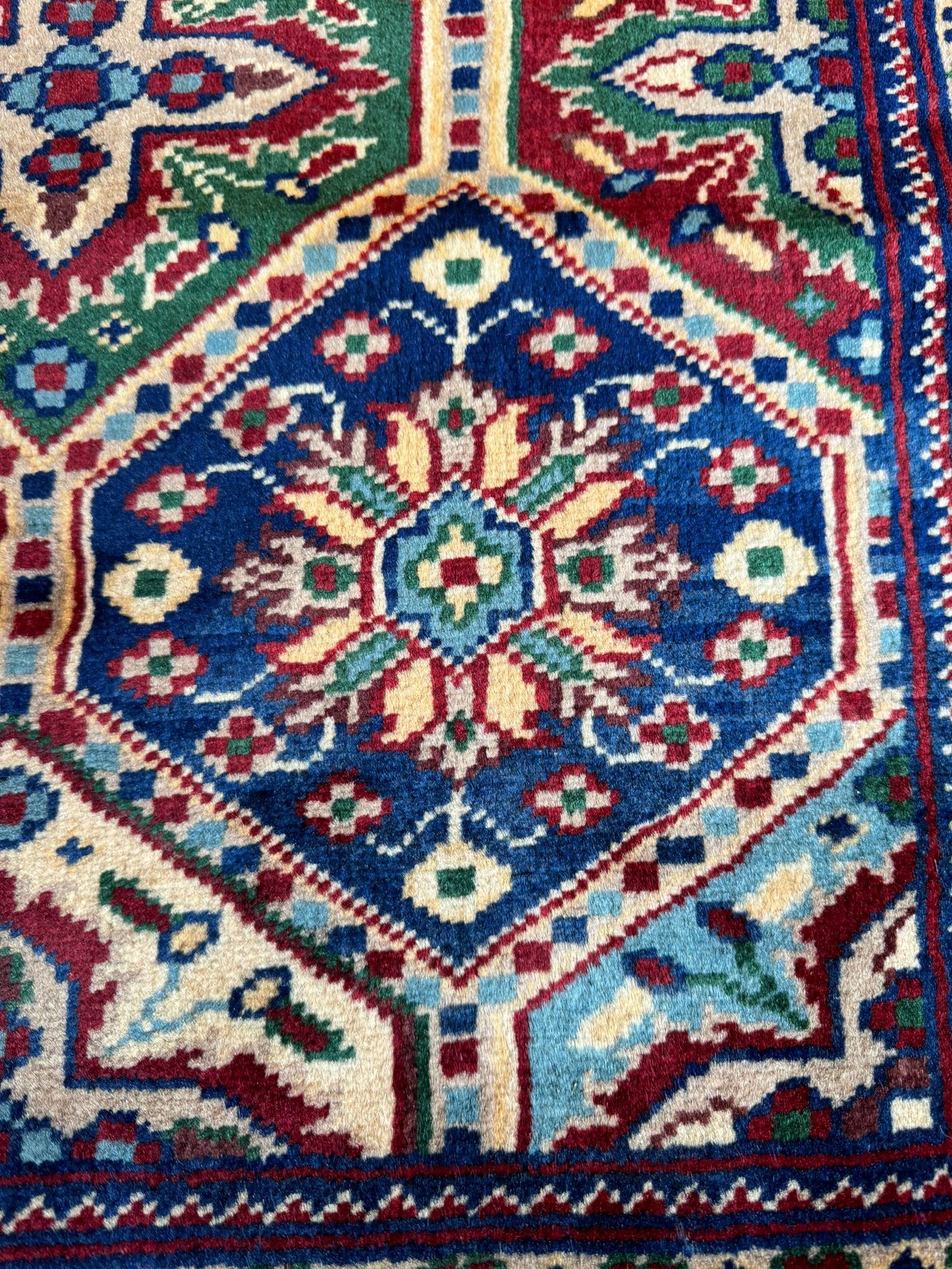 Traditional Kashi Runner Rug - 12.9x2.8 ft