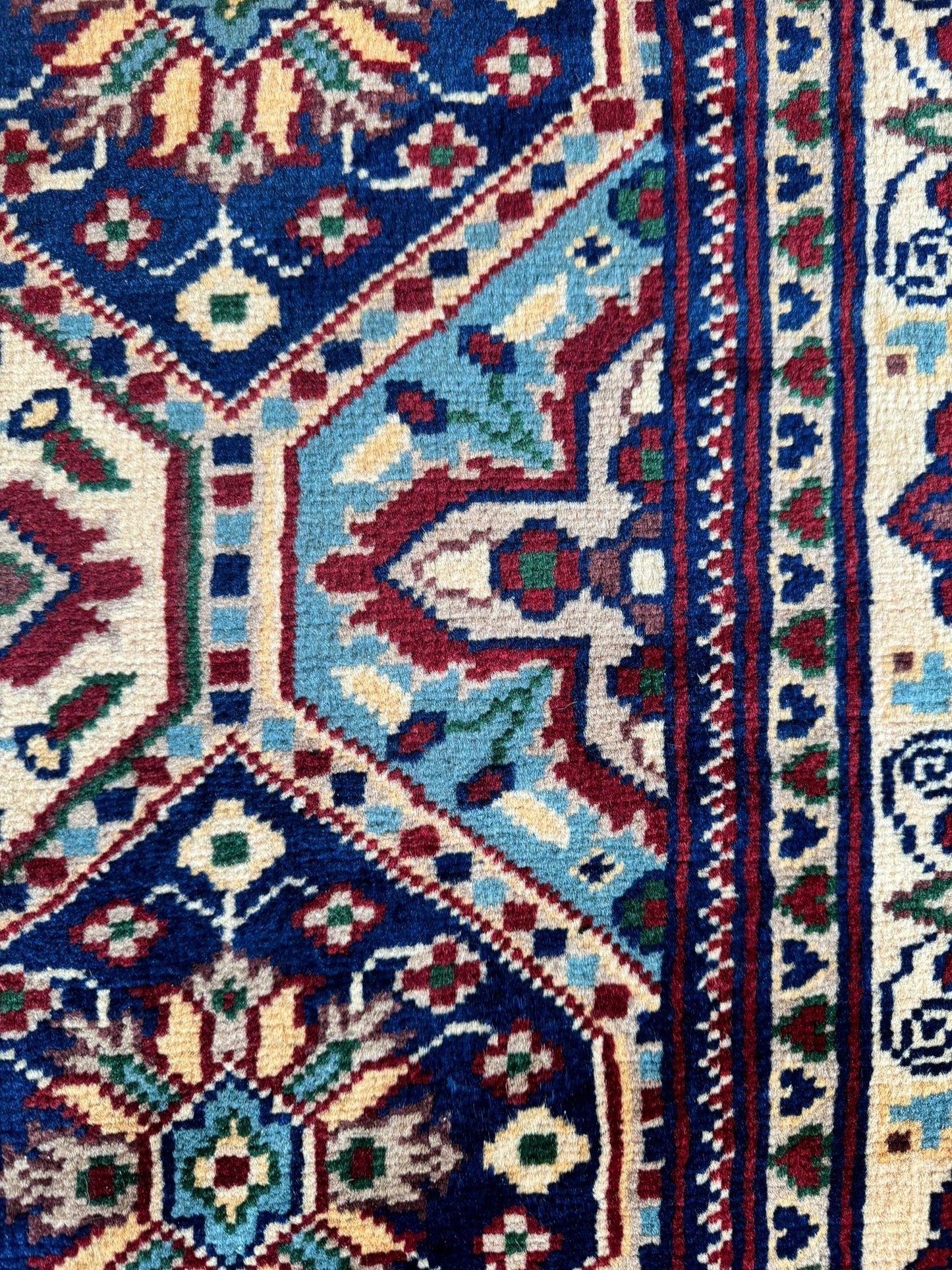 Traditional Kashi Runner Rug - 12.9x2.8 ft