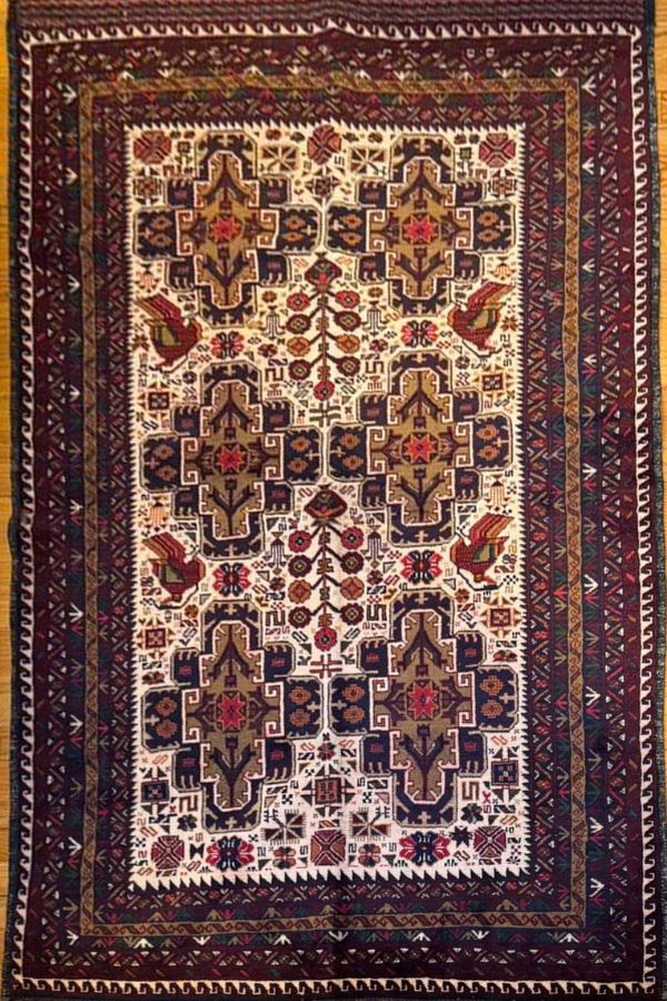 Tribal Hand-Knotted Rug- 6x4 ft