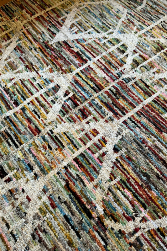 Modern Art-Inspired Gabbeh Hand-Knotted Rug - 10x6.8ft