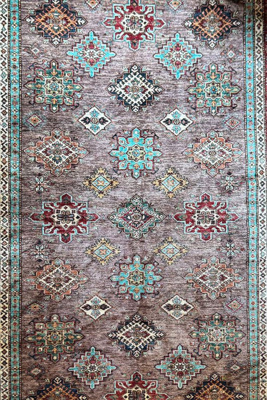 Silk Road Elegance - Hand-Knotted Qazaq Area Rug (10.5x7.2 ft)