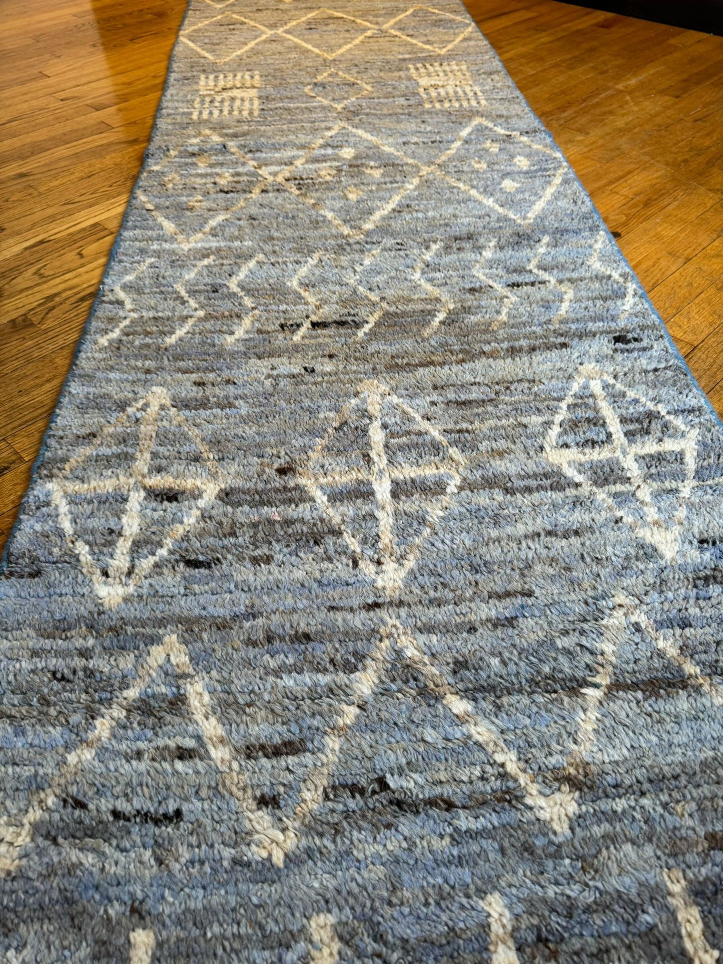 Modern Tribal Jol Khers Runner Rug - 9.4x2.7 ft