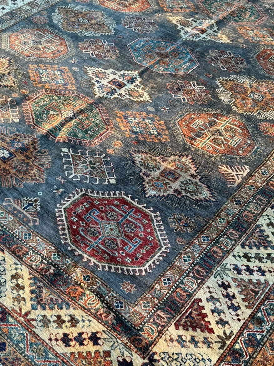 Hand-Knotted Afghan Rug 8.5' x 10.5'