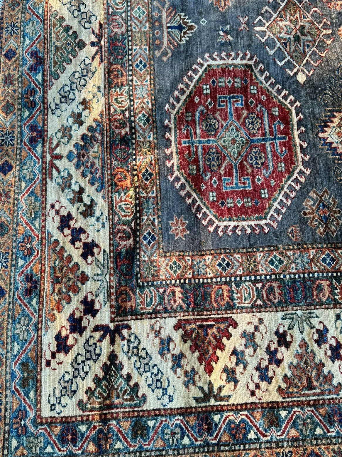 Hand-Knotted Afghan Rug 8.5' x 10.5'