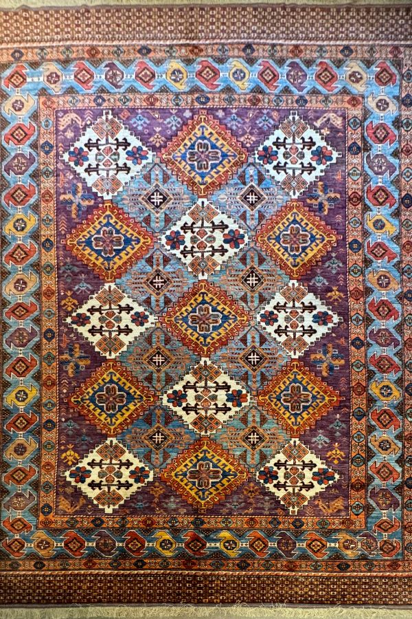 Magnificent 9x12.3 ft Sherazi Design Handmade Afghan Rug