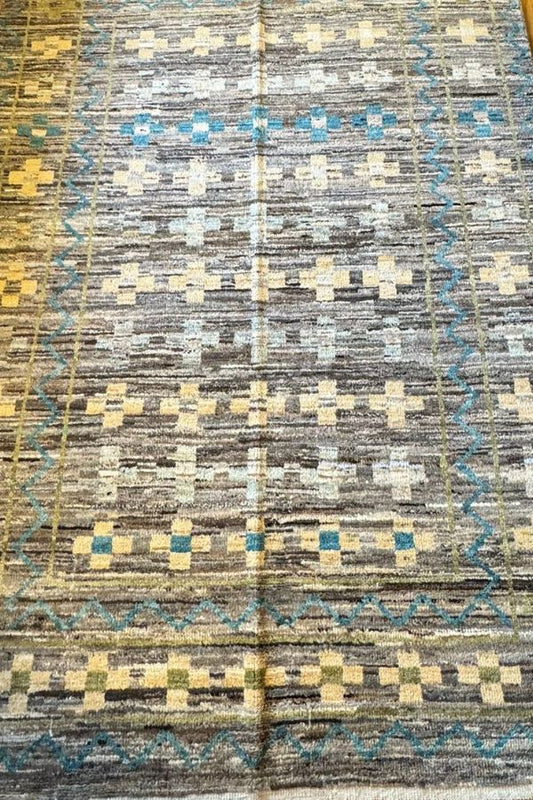 Contemporary Hand-Knotted Rug - 10x6.8ft