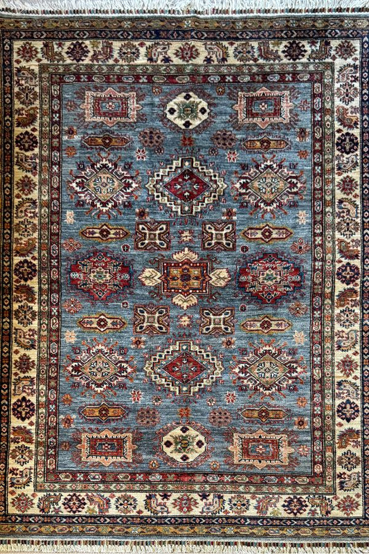 Kabul Crafted Qazaq Design Rug (5 x 7.2 ft)