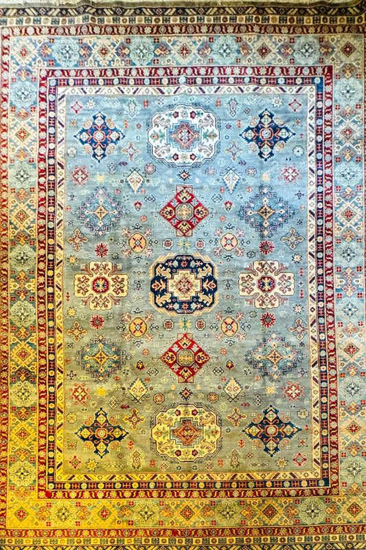 Elegant 9x12 ft Qazaq Design Afghan Rug