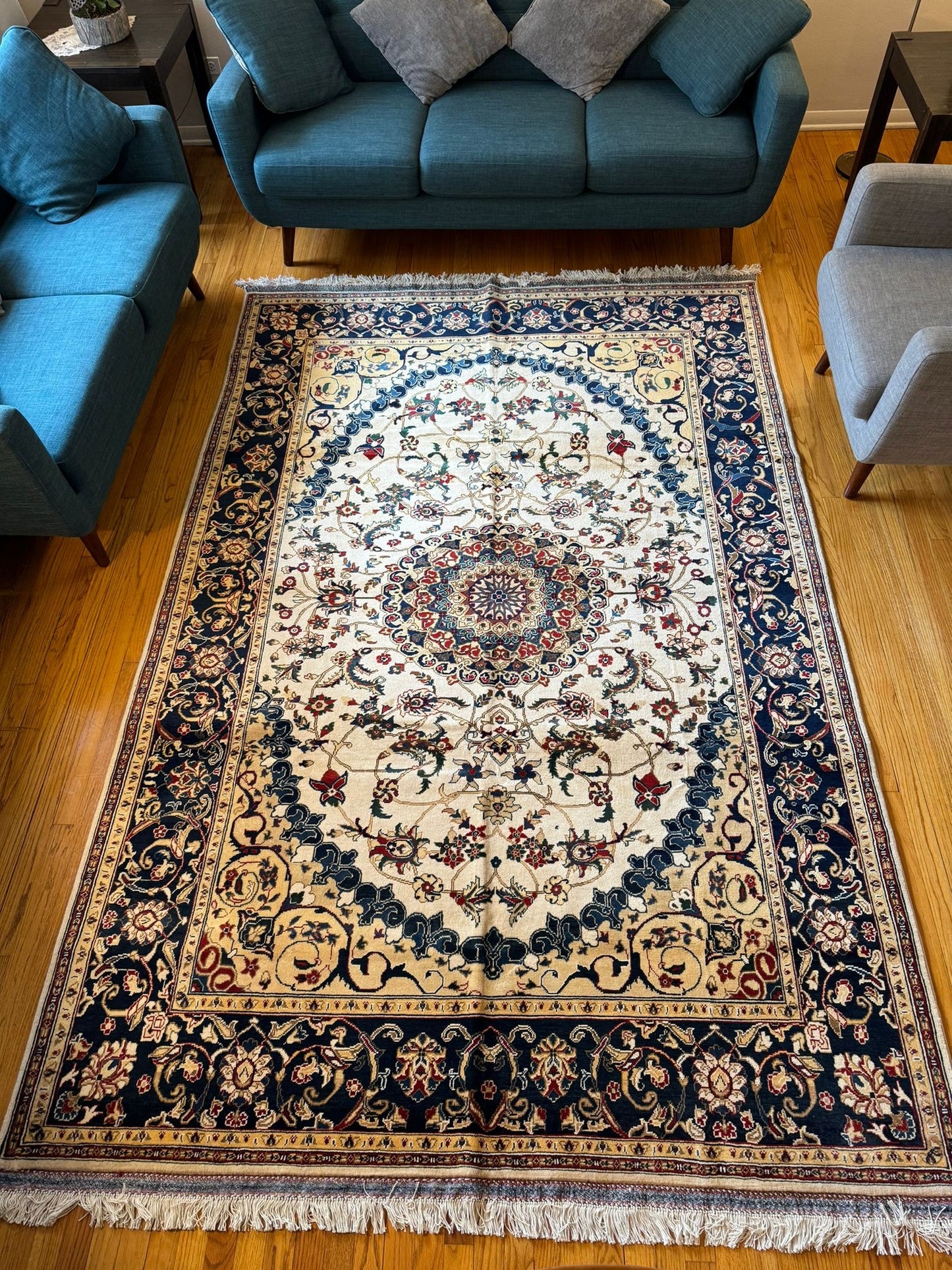 Isfahan Rug - 10x6.8 Feet Persian Legacy