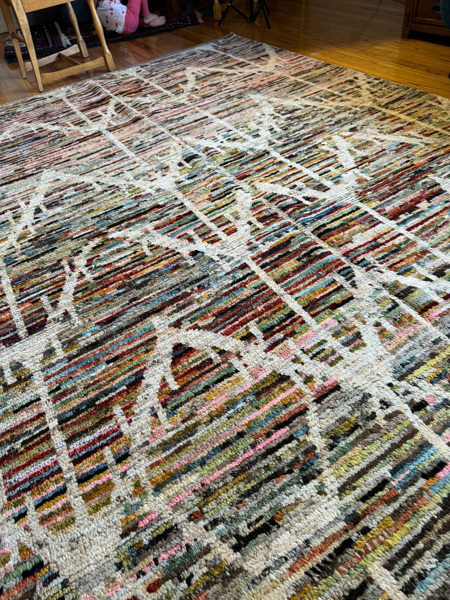 Modern Art-Inspired Gabbeh Hand-Knotted Rug - 10x6.8ft