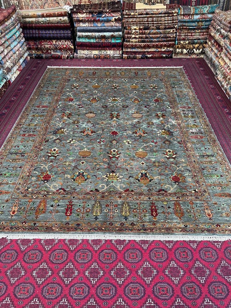 Large Handwoven Chobrang Rug - 12.2x9.7 ft