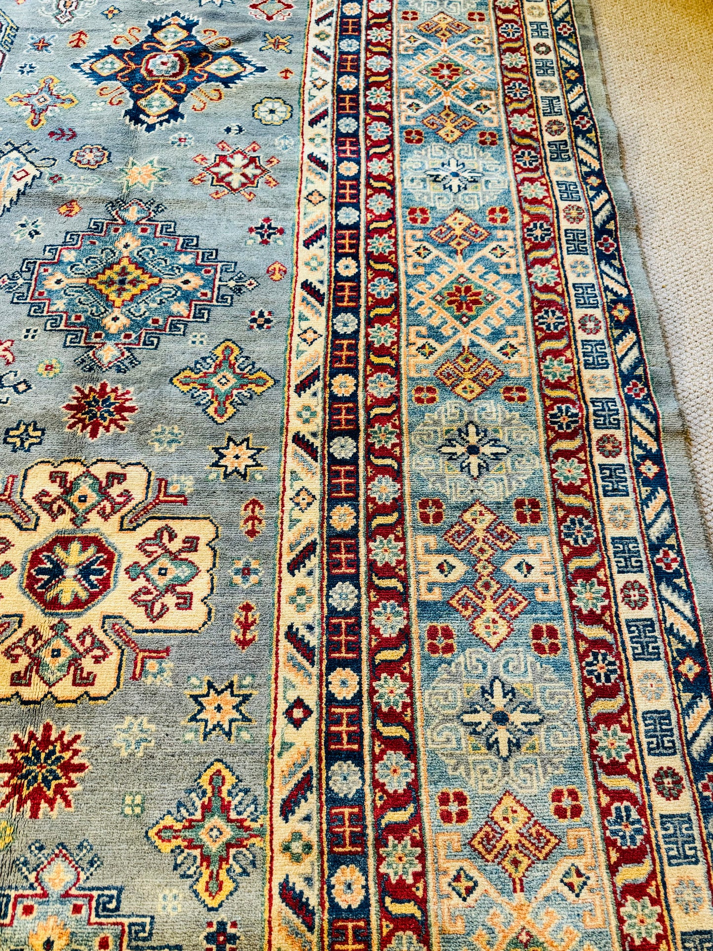 Elegant 9x12 ft Qazaq Design Afghan Rug