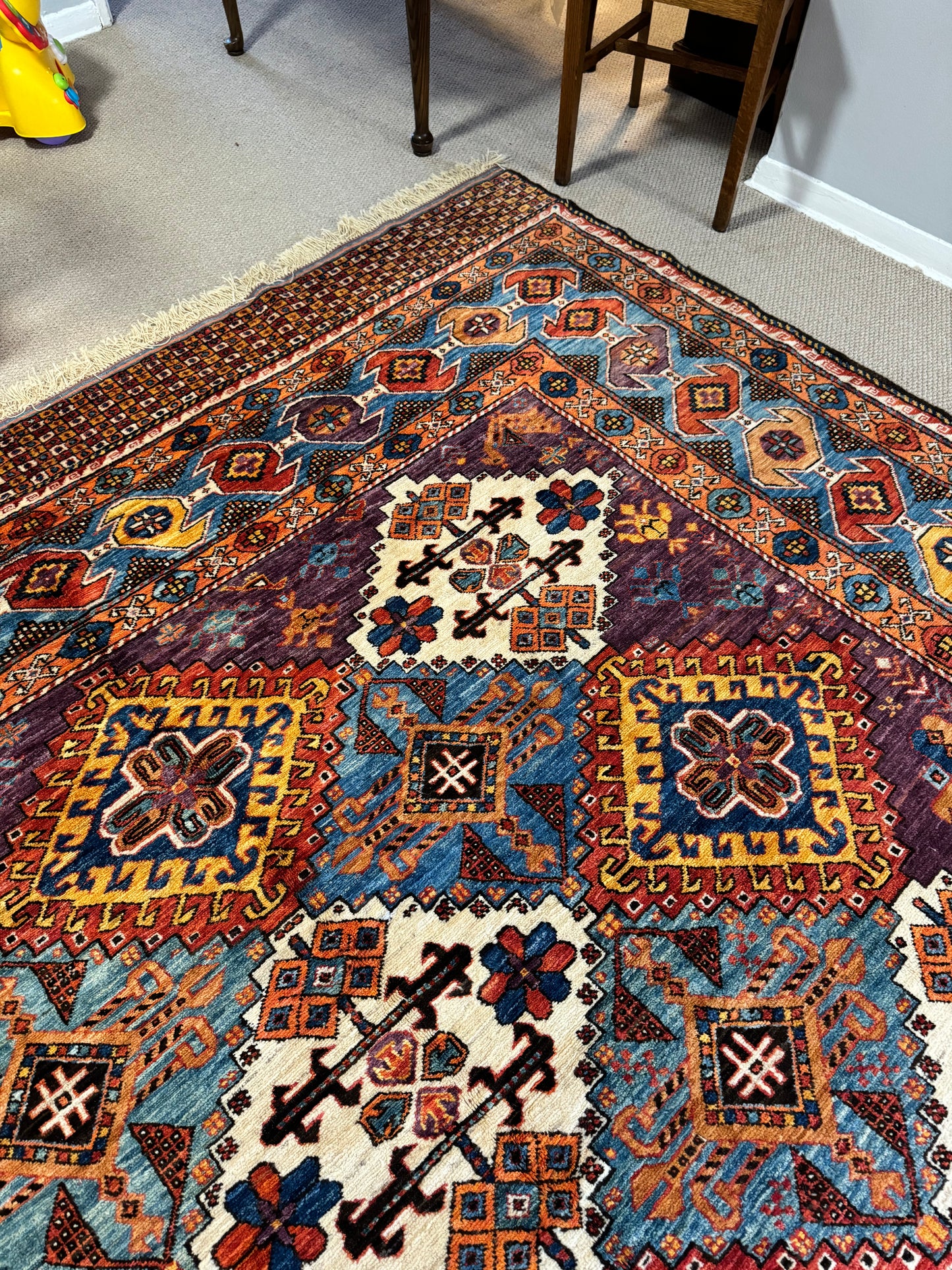 Magnificent 9x12.3 ft Sherazi Design Handmade Afghan Rug