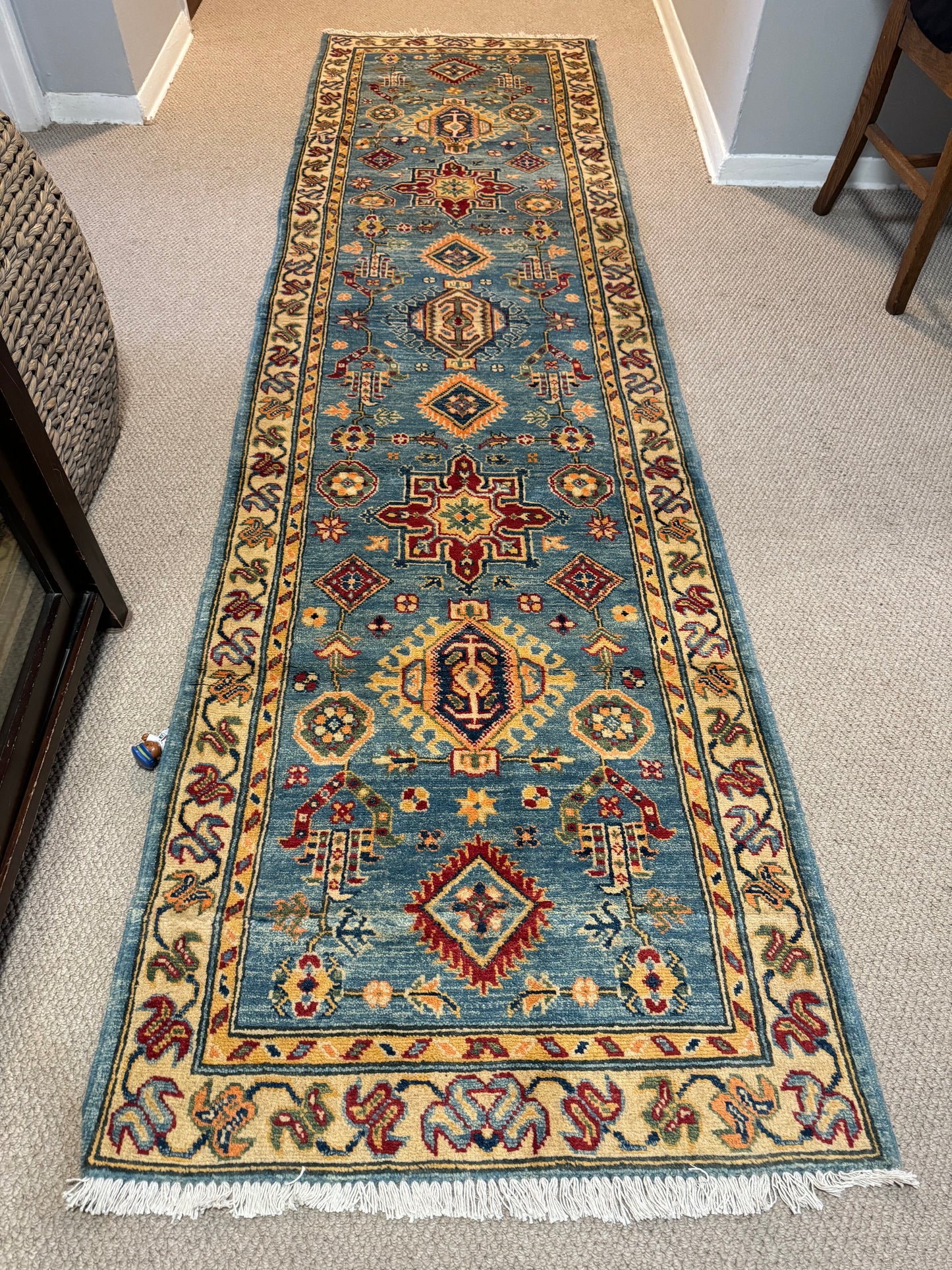 Kabul Qazaq Handwoven Runner Rug (9.8 x 2.7 ft)