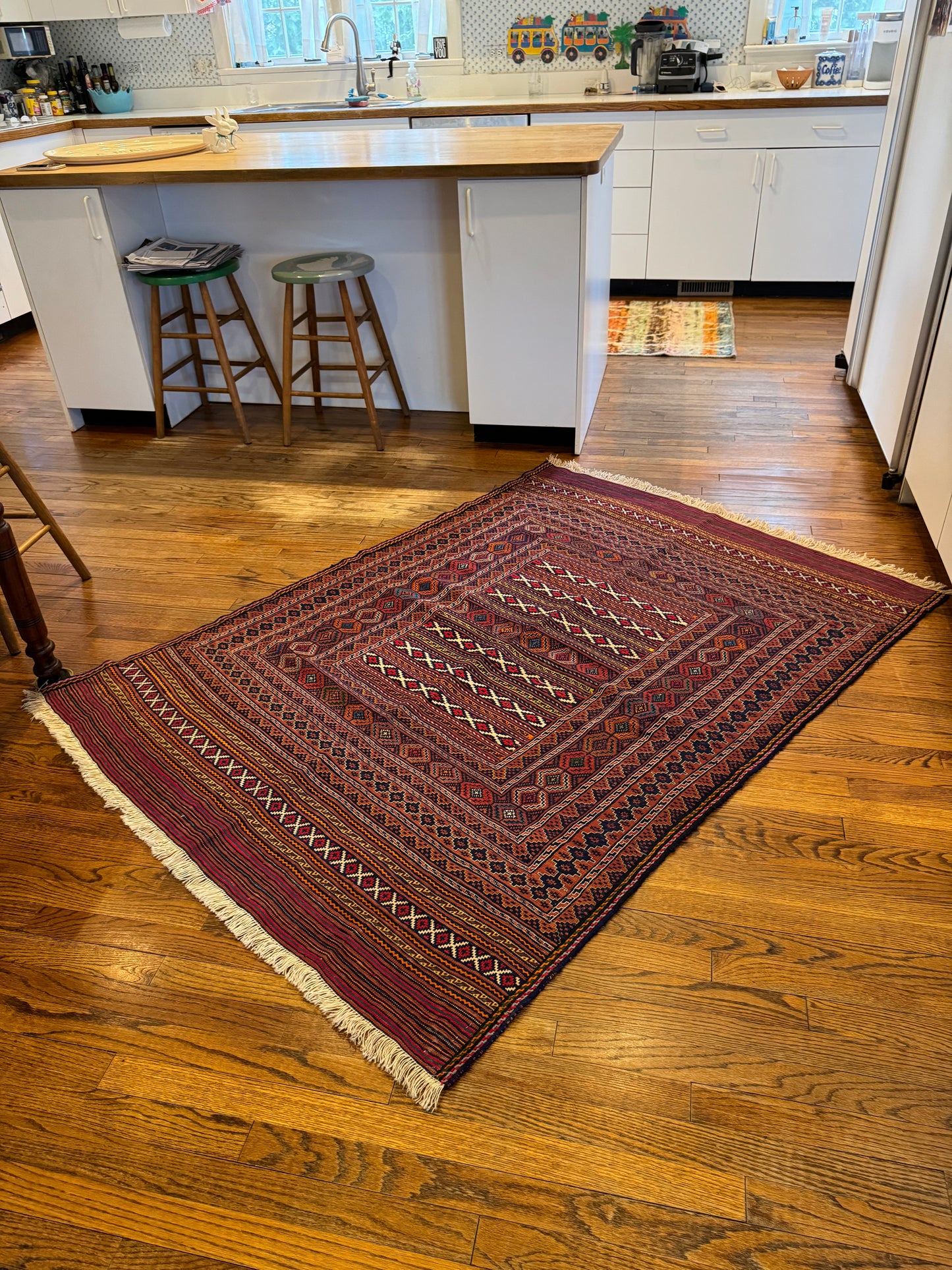 Traditional Laghari Kilim Rug (6 x 4.6 ft)