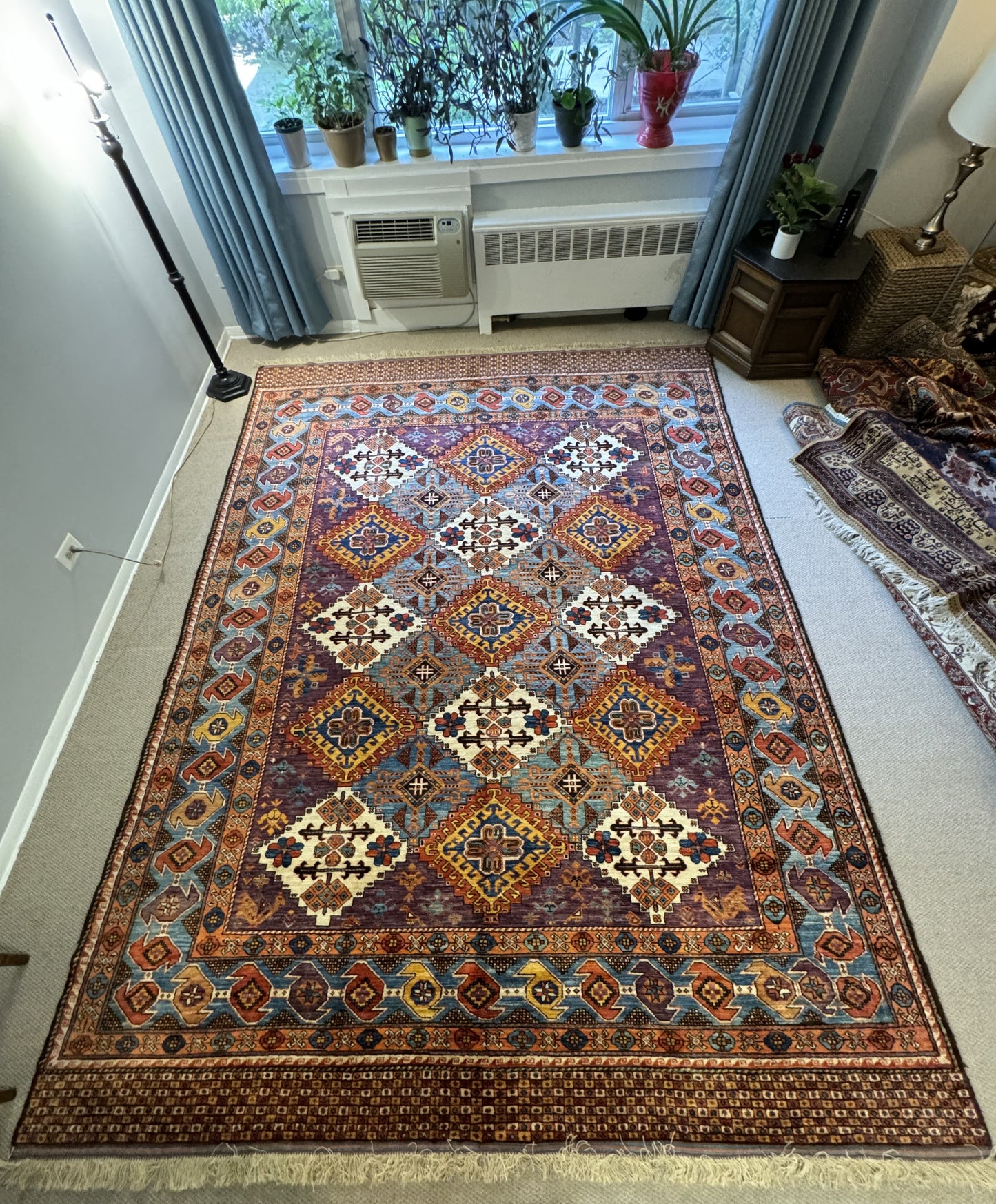 Magnificent 9x12.3 ft Sherazi Design Handmade Afghan Rug