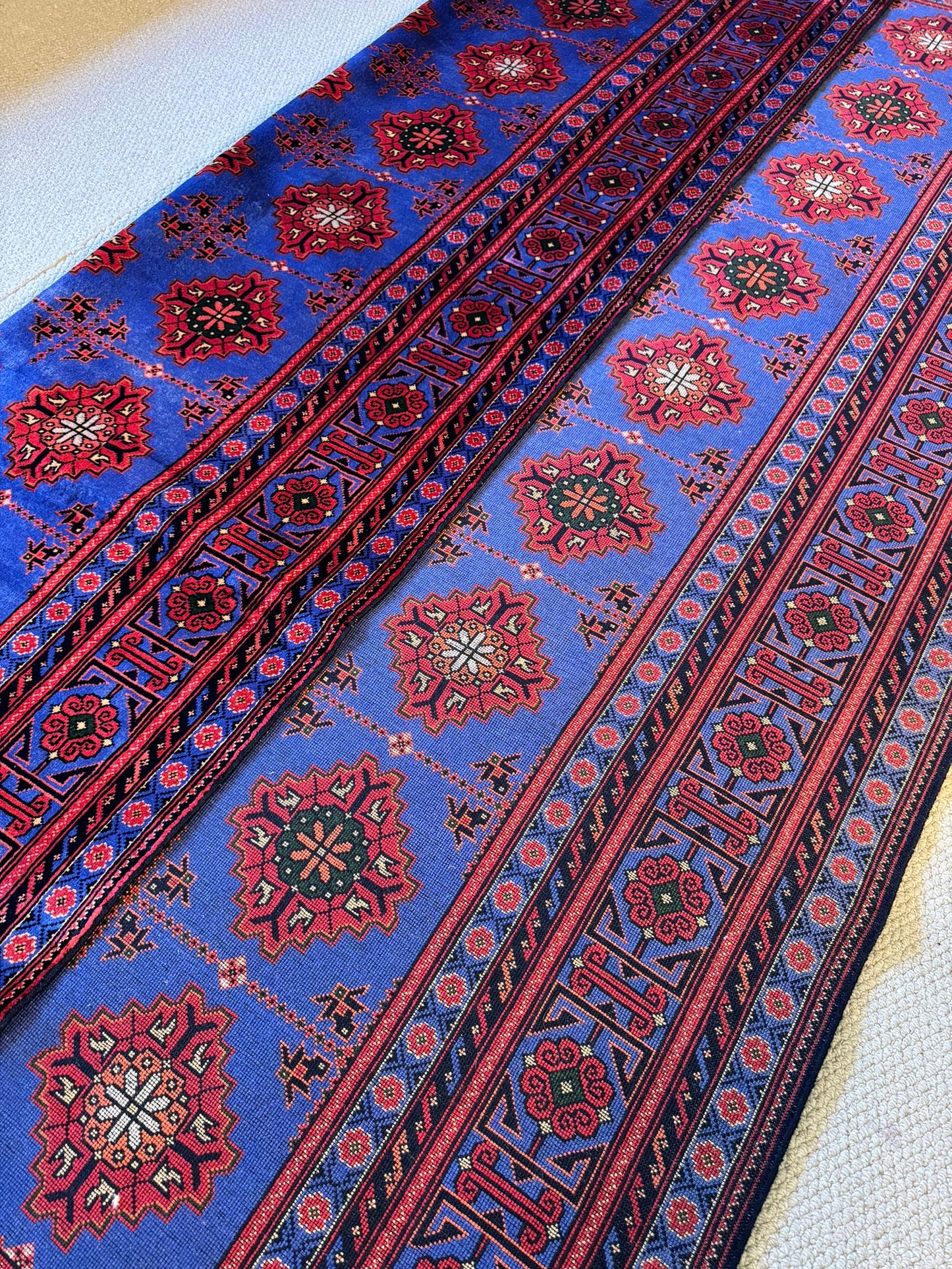 Handmade Yamoot Wool Rug 10x6.7ft - Traditional Mazar Sharif Artisan Carpet