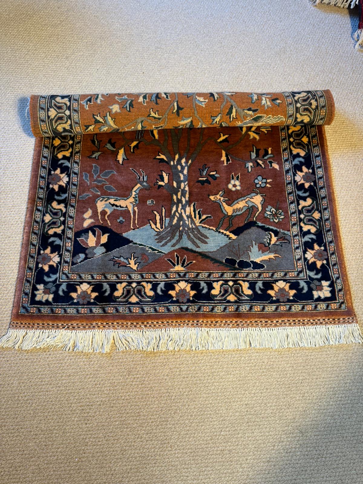 Hand-Knotted Tree of Life Rug (5 x 3.3 ft)